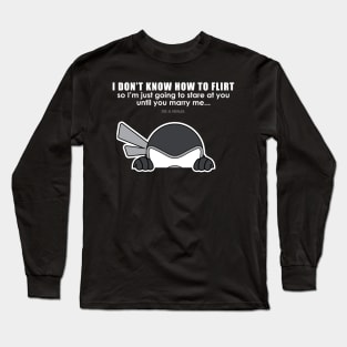 I don't know how to flirt x I'M A NINJA (On Black) Long Sleeve T-Shirt